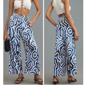 Anthropologie Maeve The Saria Smocked Wide-Leg Pants, Size: XS